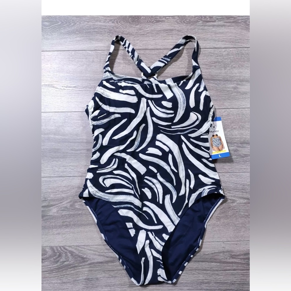 Navy & White Printed One-Piece Swimsuit - Unbranded